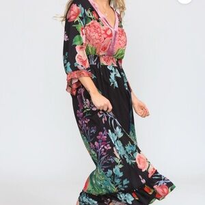 Floral Black Maxi Dress